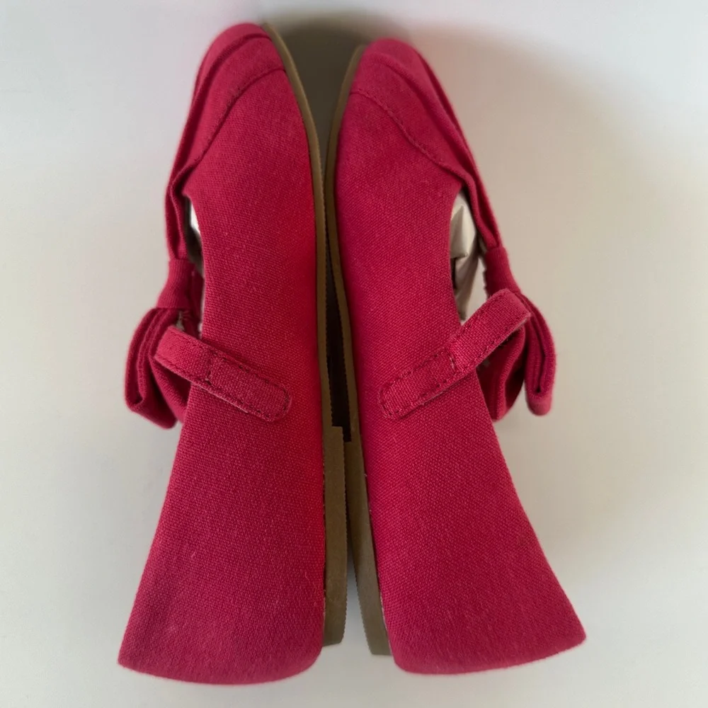 NWOT Joyfolie Emma Spring Cotton Fushia Dark Pink Flats‎ Dress Shoes Girls 13